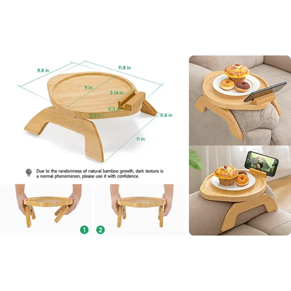Table plateau canapé bambou - Accessoire canapé lit – Image 5